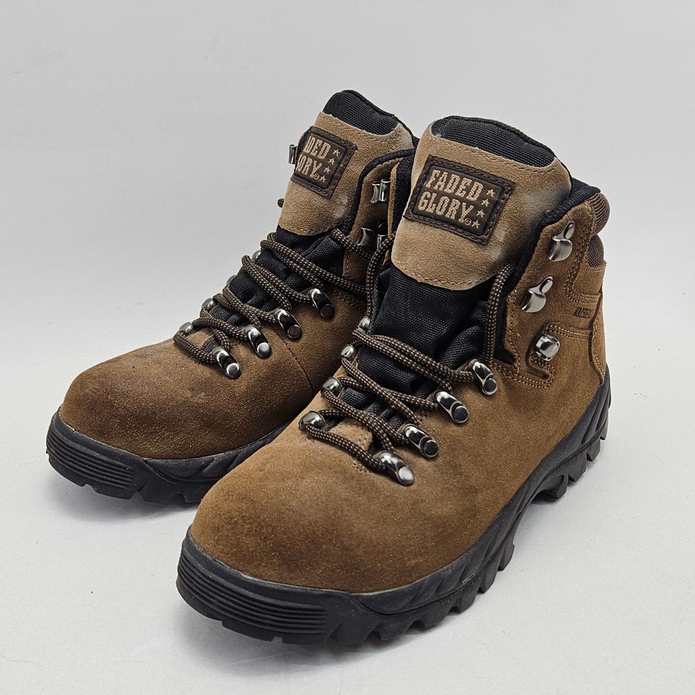 Faded Glory Hurricane 2 Brown Leather Waterproof Hiking Boot Mens 7.5 Womens 9.5